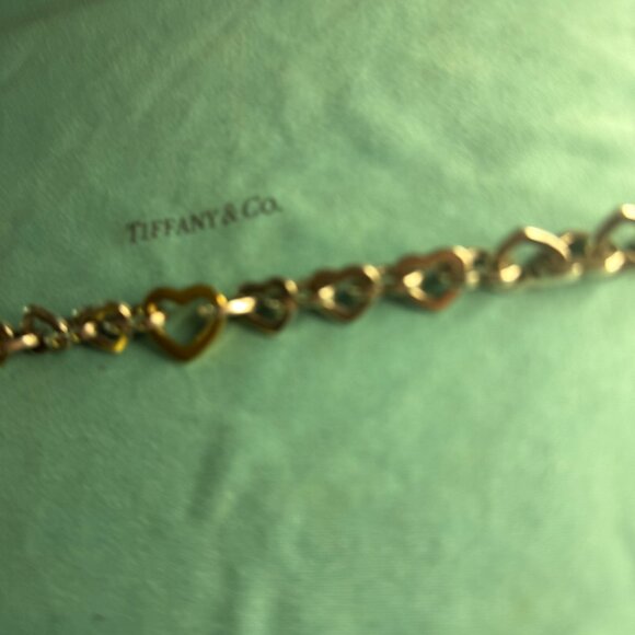 🩵 Tiffany & Co. Sterling Silver & 18K Yellow Gold Bracelet, RARE 8.5" SIZE 🩵 - Picture 7 of 8